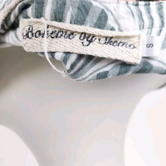 Skemo Boheme Green Seashell Caracol Miami Beaded V-neck Oversized Beach Top S - Picture 8 of 8